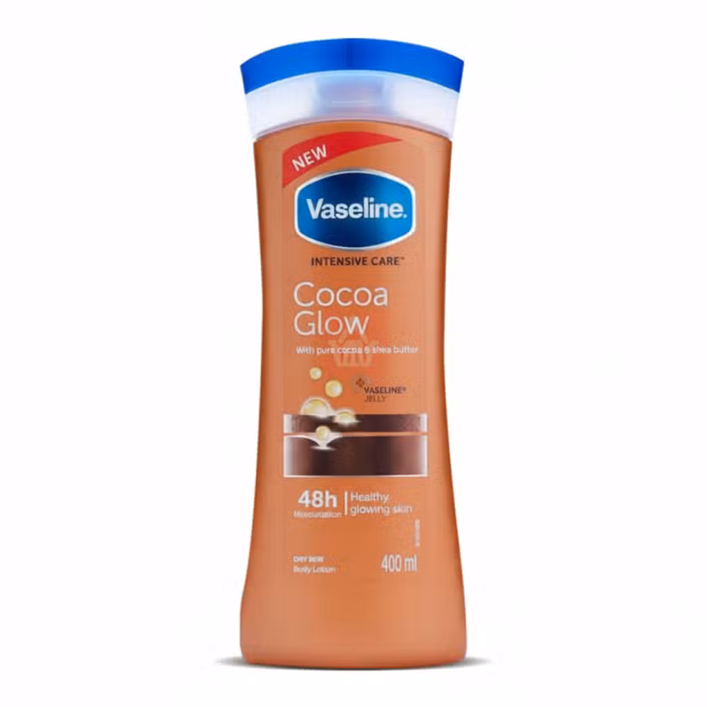 Vaseline Intensive Care Cocoa Glow Body Lotion 400ml Dry Skin Moisturisation