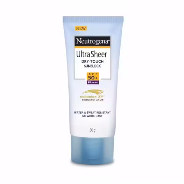 Neutrogena Ultra Sheer Dry-Touch Sunblock SPF 50+ PA++++ 80g Water Sweat Resistant No White Cast