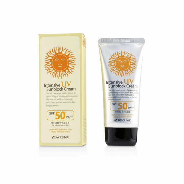 3W Clinic Intensive UV Sunblock Cream SPF 50+ PA+++ 70ml UVA UVB Protection