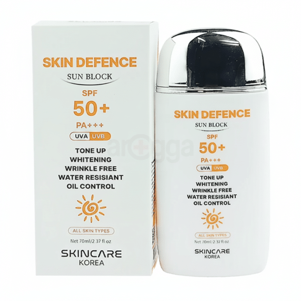 Skincare Skin Defence Sun Block SPF 50+ PA+++ UVA UVB Tone Up Whitening Wrinkle Free Water Resistant Oil Control All Skin Typ