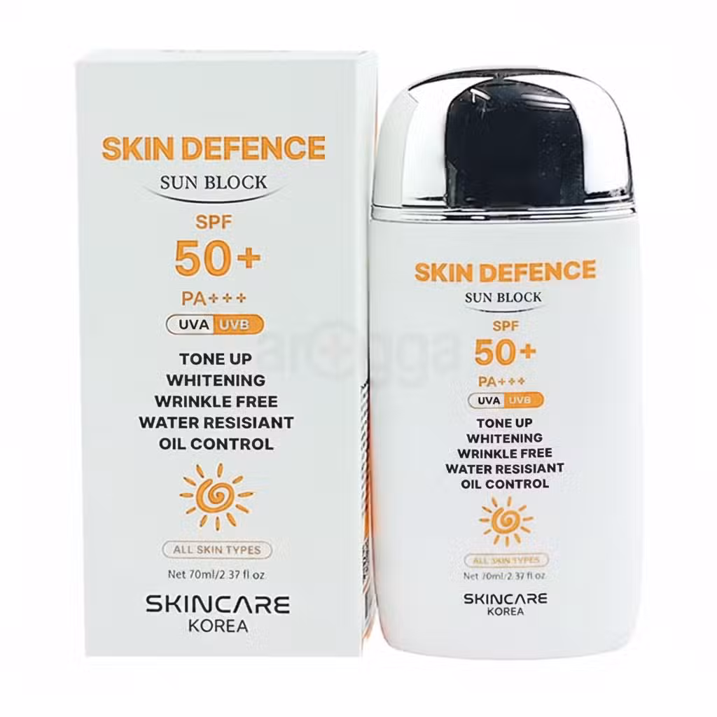 Skincare Skin Defence Sun Block SPF 50+ PA+++ UVA UVB Tone Up Whitening Wrinkle Free Water Resistant Oil Control All Skin Typ