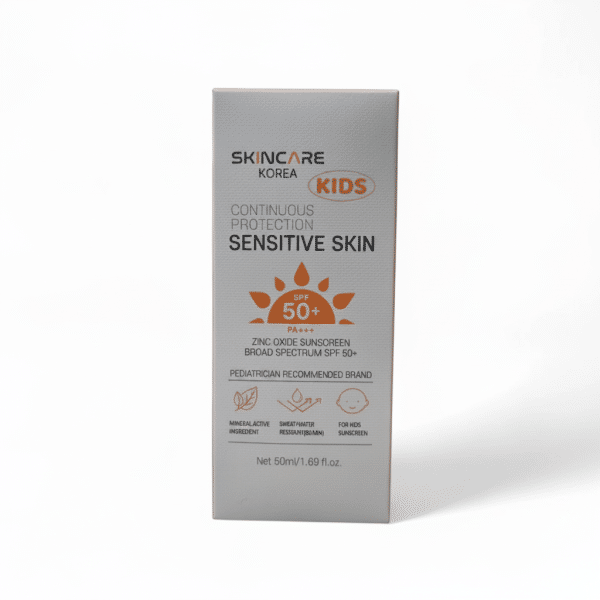 Skincare Korea Kids Continuous Protection Sensitive Skin Sunscreen SPF 50+ PA+++ Zinc Oxide Mineral Active Ingredient Sweat W