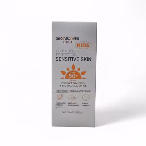 Skincare Korea Kids Continuous Protection Sensitive Skin Sunscreen SPF 50+ PA+++ Zinc Oxide Mineral Active Ingredient Sweat W