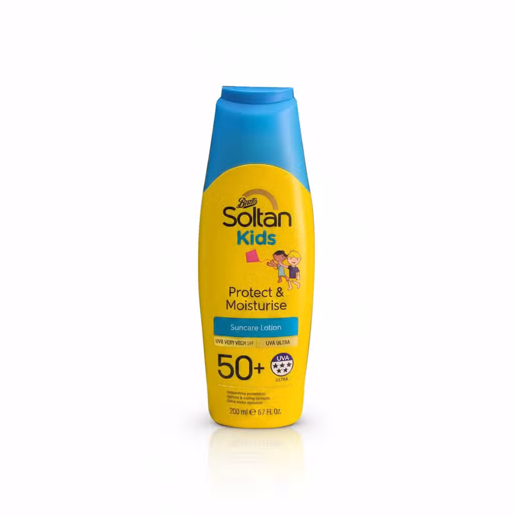 Boots Soltan Kids Protect & Moisturise Suncare Lotion 50+ UVA Ultra 200ml