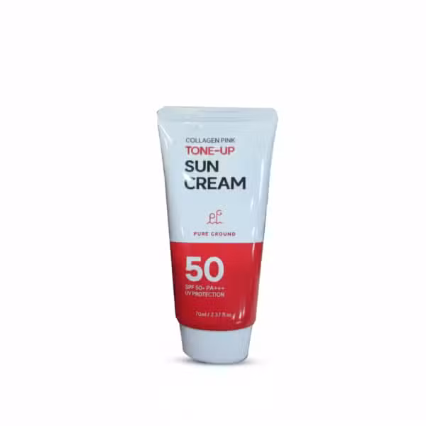 Pure Ground Collagen Pink Tone-Up Sun Cream SPF 50 UV Protection 70ml