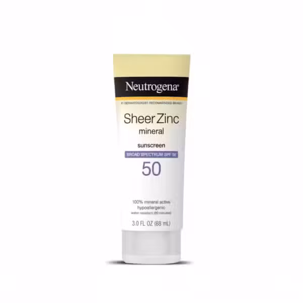 Neutrogena Sheer Zinc Mineral Sunscreen SPF 50 88ml Water Resistant Hypoallergenic