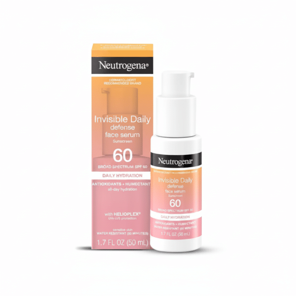 Neutrogena Invisible Daily Defense Face Serum Sunscreen SPF 60 50ml Broad Spectrum UVA UVB Protection