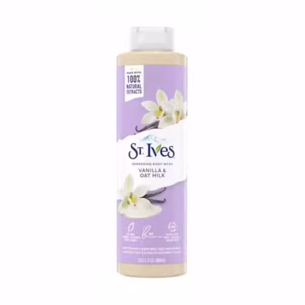 St Ives Vanilla & Oat Milk Pampering Body Wash 650ml 100% Natural Extracts