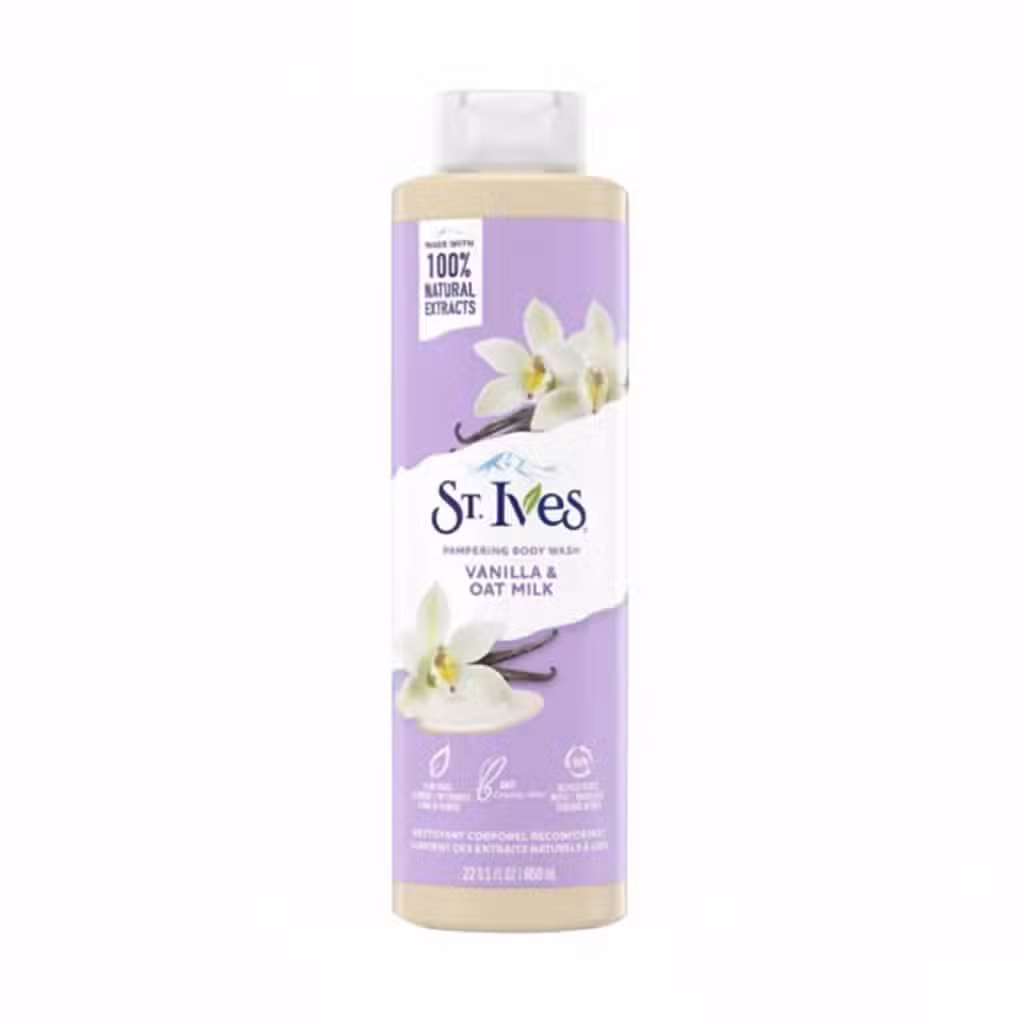 St Ives Vanilla & Oat Milk Pampering Body Wash 650ml 100% Natural Extracts
