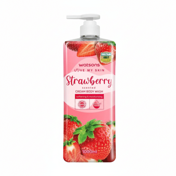Watsons Strawberry Scented Cream Body Wash Softening Moisturising 1000ml