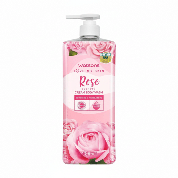 Watsons Rose Scented Cream Body Wash Softening Moisturising 1000ml