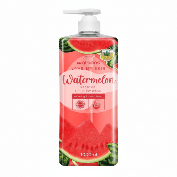 Watsons Watermelon Gel Body Wash 1000ml Softening Moisturising