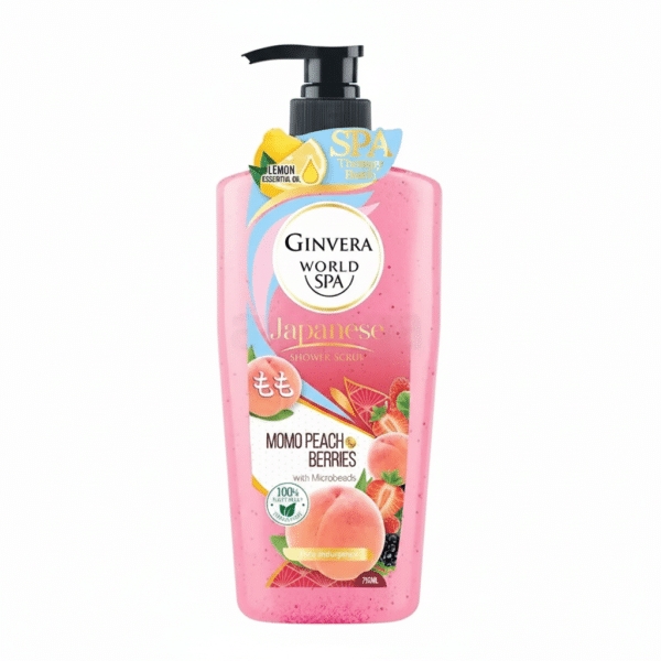 Ginvera World SPA Japanese Momo Peach Berries Shower Scrub 750ml