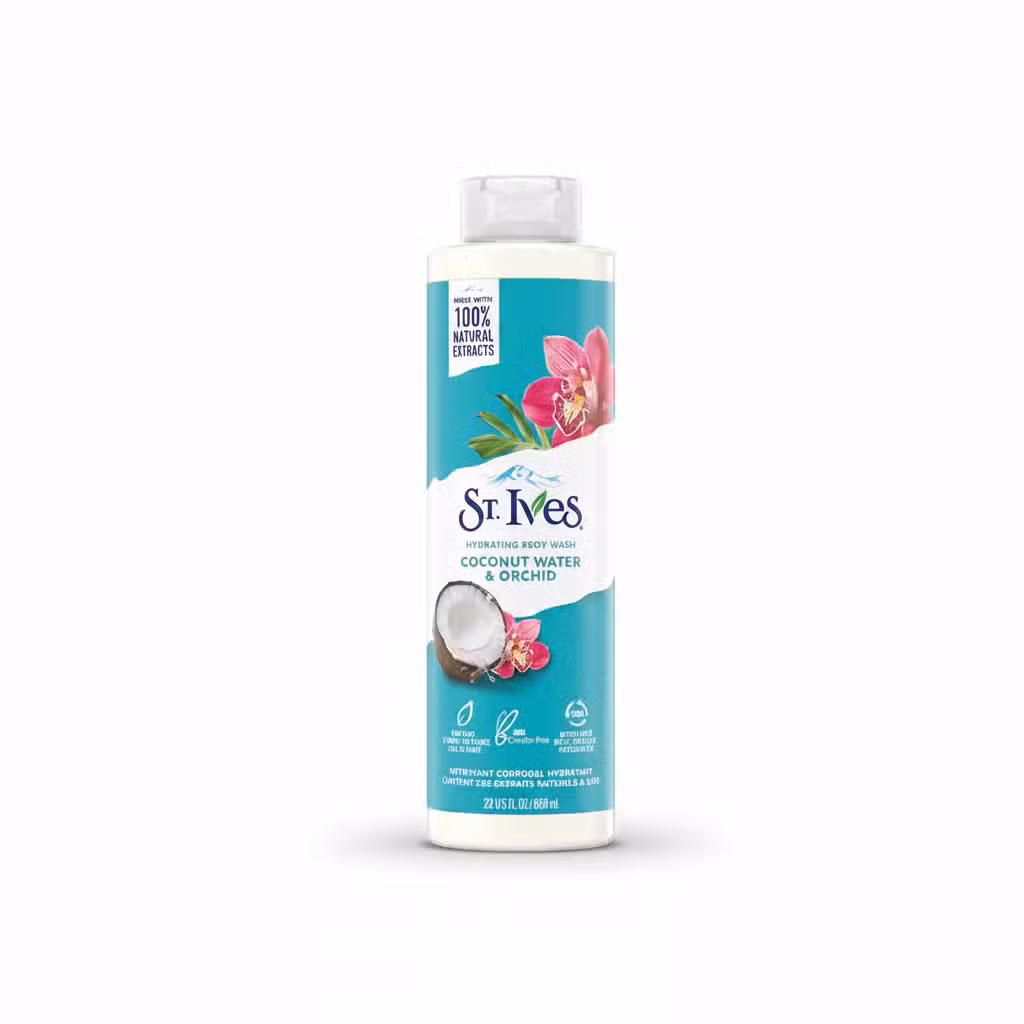 St Ives Coconut Water & Orchid Hydrating Body Wash 650ml 100% Natural Extracts