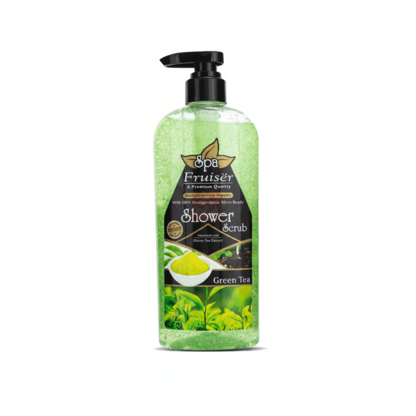 Spa Fruiser Green Tea Shower Scrub 730ml Biodegradable Micro Beads