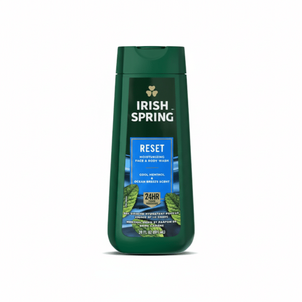 Irish Spring Reset Moisturizing Face Body Wash Cool Menthol Ocean Breezes Scent 591ml