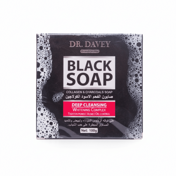 Dr Davey Black Soap Collagen Charcoal 100gm Deep Cleansing Whitening Complex