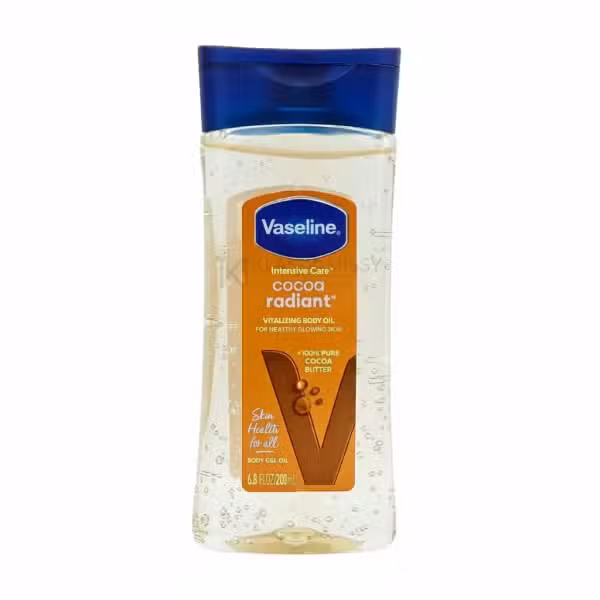 Vaseline Intensive Care Cocoa Radiant Vitalizing Body Oil 200ml 100% Pure Cocoa Butter Skin Health For All