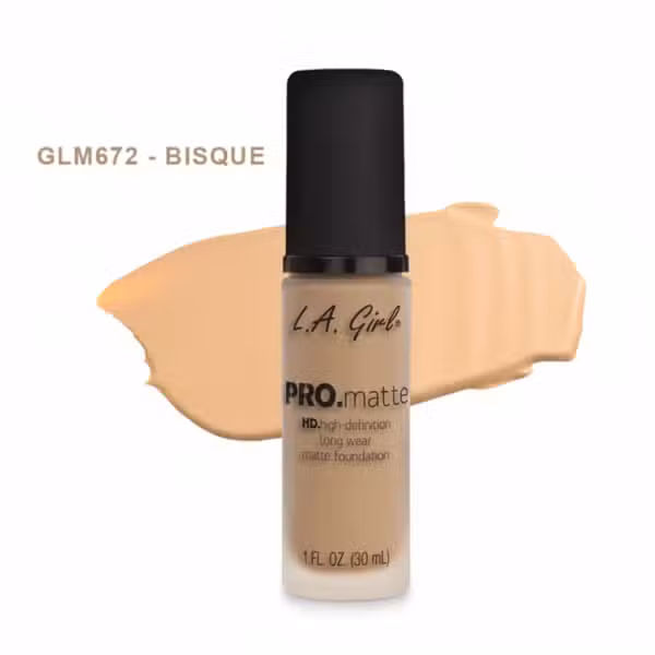 L.A. Girl Pro Matte Bisque HD High-Definition Long Wear Matte Foundation 1 Fl Oz 30 mL
