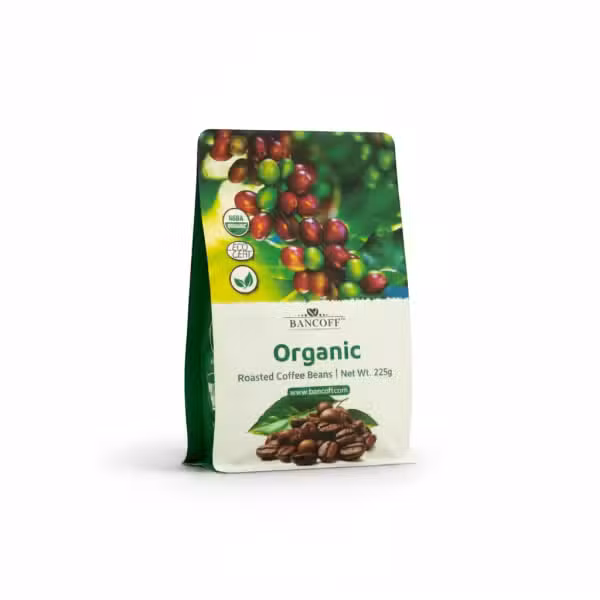 Bancoff Organic Roasted Coffee Beans 225g USDA Organic Eco Cert