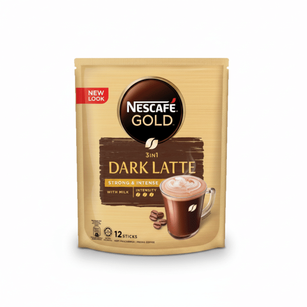 Nescafe Gold 3in1 Dark Latte Strong Intense With Milk Premix Coffee 12 Sticks