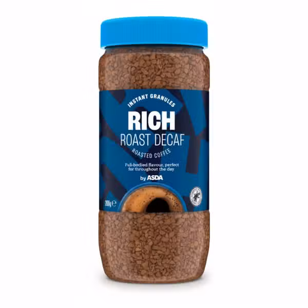 Asda Rich Roast Decaf Roasted Coffee Instant Granules 200g