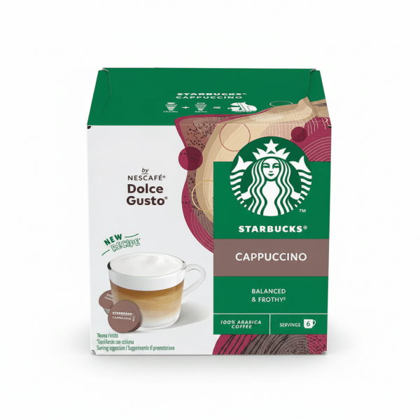 Starbucks Cappuccino by Nescafé Dolce Gusto 100% Arabica Coffee Balanced Frothy 6 Servings