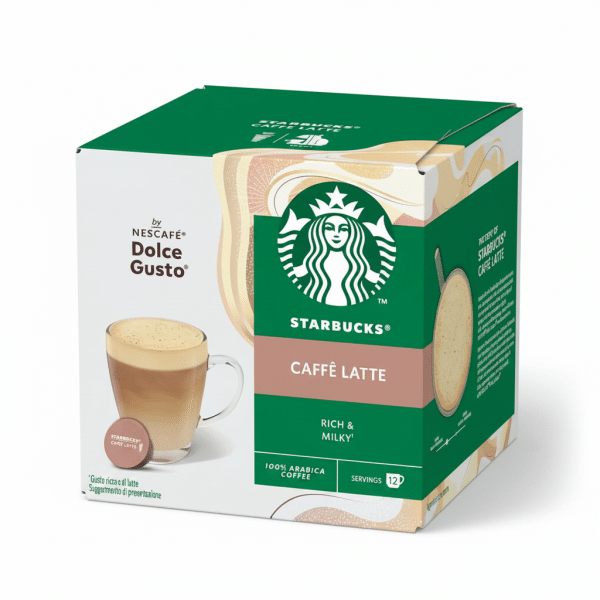 Starbucks Caffe Latte Rich Milky 100% Arabica Coffee Dolce Gusto 12 Servings