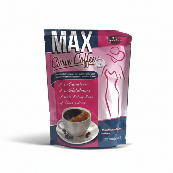 MAX Curve Coffee Instant Coffee Mix Powder L-Carnitine L-Glutathione White Kidney Bean Cadus Extract 150g