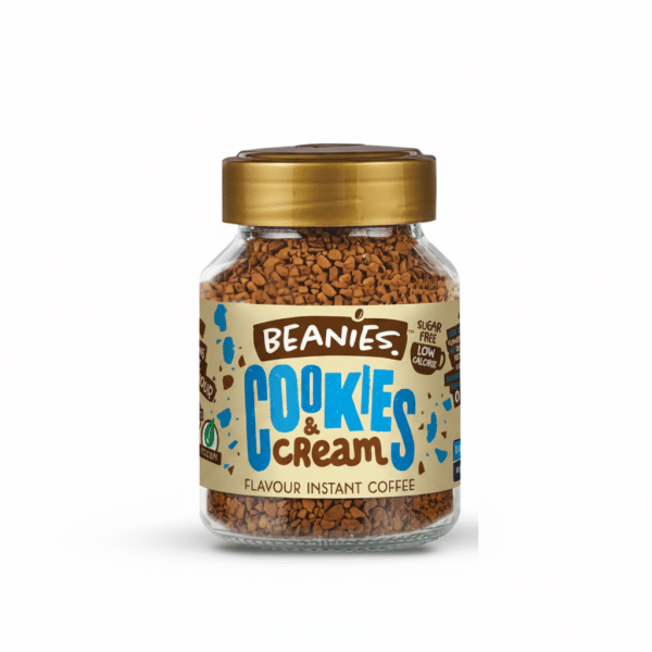Beanies Cookies & Cream Flavor Instant Coffee 50gm Sugar Free Low Calorie