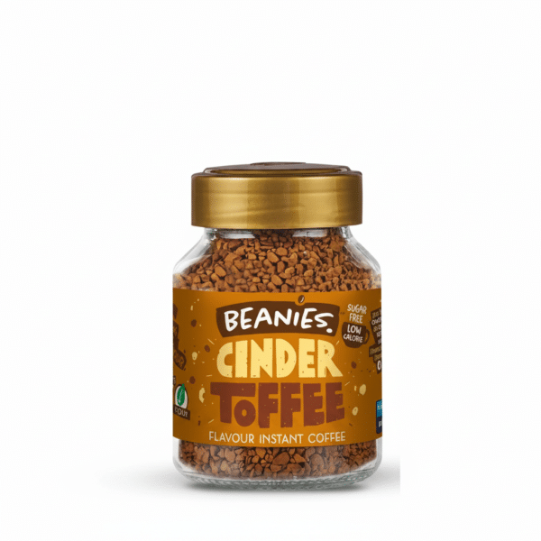 Beanies Cinder Toffee Flavour Instant Coffee 50gm Sugar Free Low Calorie