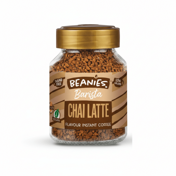 Beanies Barista Chai Latte Flavour Instant Coffee 50gm Sugar Free Low Calorie Vegan