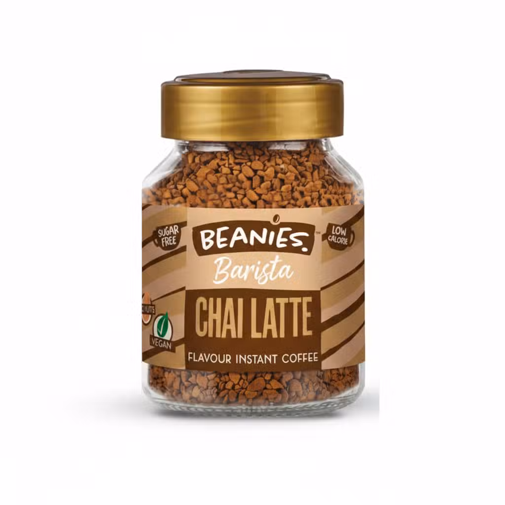 Beanies Barista Chai Latte Flavour Instant Coffee 50gm Sugar Free Low Calorie Vegan
