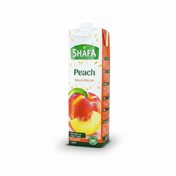 Shafa Peach Natural Nectar With Natural Peach Puree Long Life 1 Litre