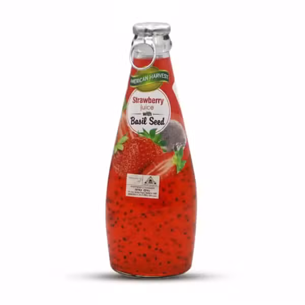 American Harvest Strawberry Juice with Basil Seed 290ml