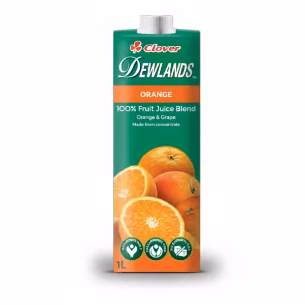 Clover Dewlands Orange 100% Fruit Juice Blend 1L