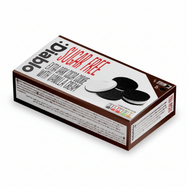 Diablo Sugar Free Extra Dark Cocoa Cookie with Vanilla Cream 176g