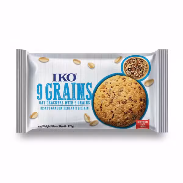 Iko 9 Grains Oat Crackers 178g Individual Pack
