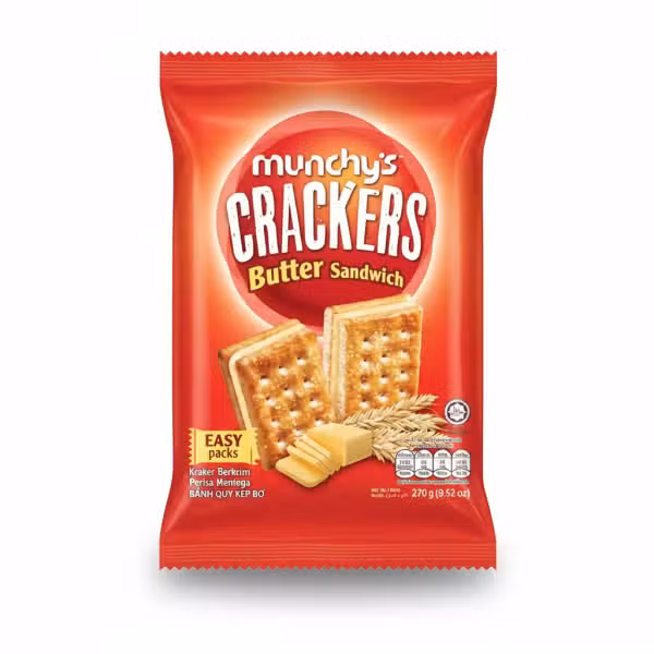 Munchy's Crackers Butter Sandwich 270g Easy Packs