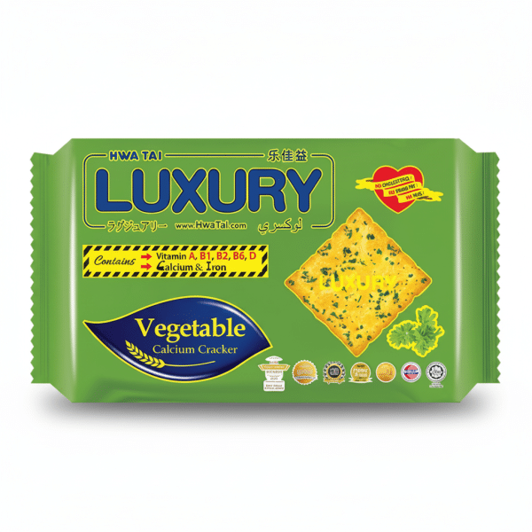 Hwa Tai Luxury Vegetable Calcium Cracker 185gm Vitamin A B1 B2 B6 D Calcium Iron