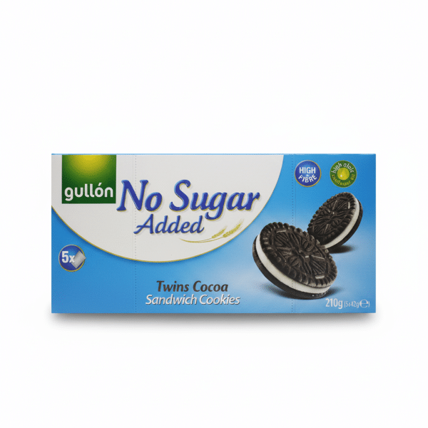 Gullon No Sugar Added Twins Cocoa Sandwich Cookies 210gm High Fibre