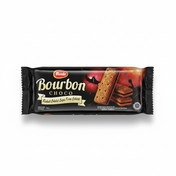 Monde Bourbon Choco Biscuit Cokelat Lapis Krim Cokelat 140g
