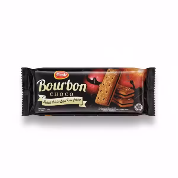 Monde Bourbon Choco Biscuit Cokelat Lapis Krim Cokelat 140g