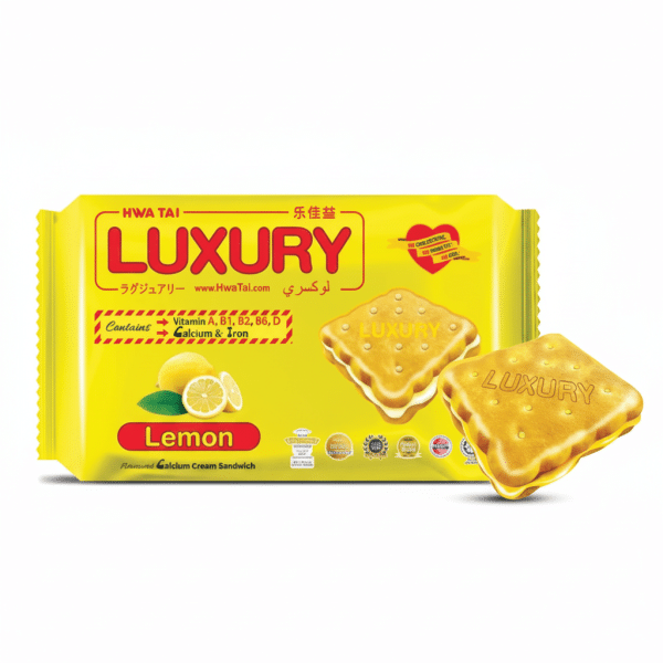 HWA TAI LUXURY Lemon Flavoured Calcium Cream Sandwich 200gm
