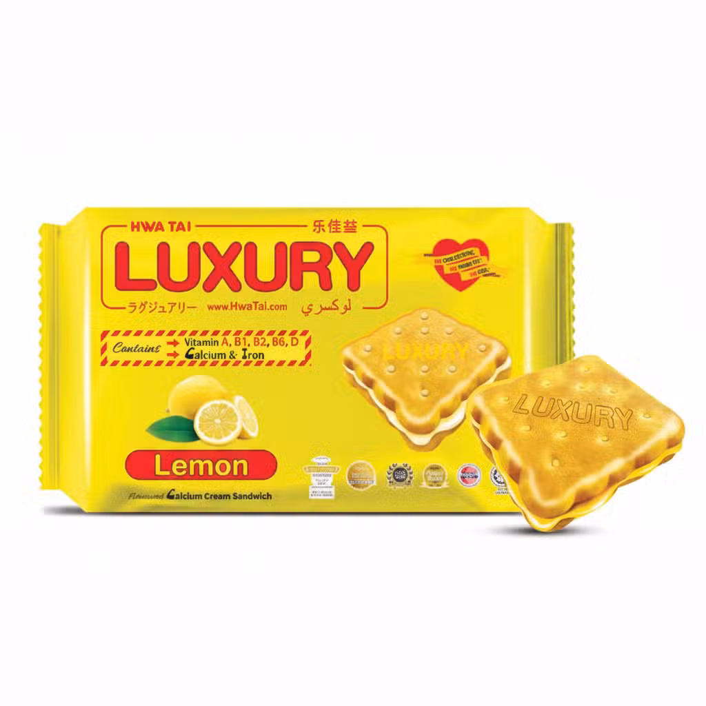 HWA TAI LUXURY Lemon Flavoured Calcium Cream Sandwich 200gm