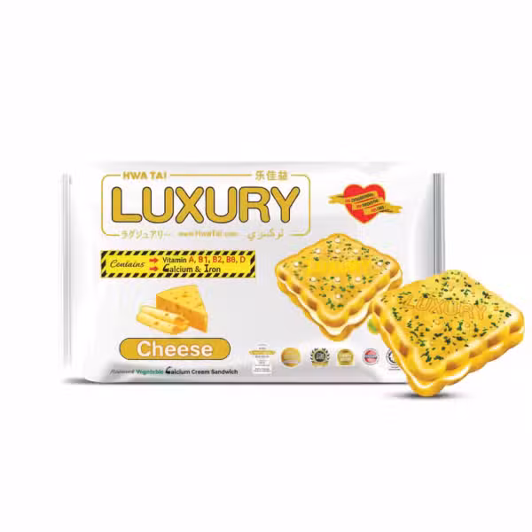 Hwa Tai Luxury Cheese Vegetable Calcium Cream Sandwich 200gm