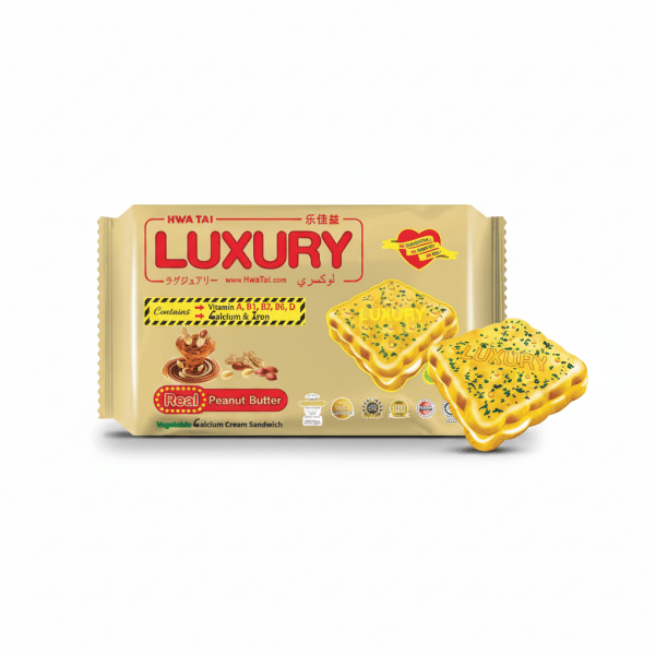 Hwa Tai Luxury Peanut Butter Vegetable Calcium Cream Sandwich 200gm