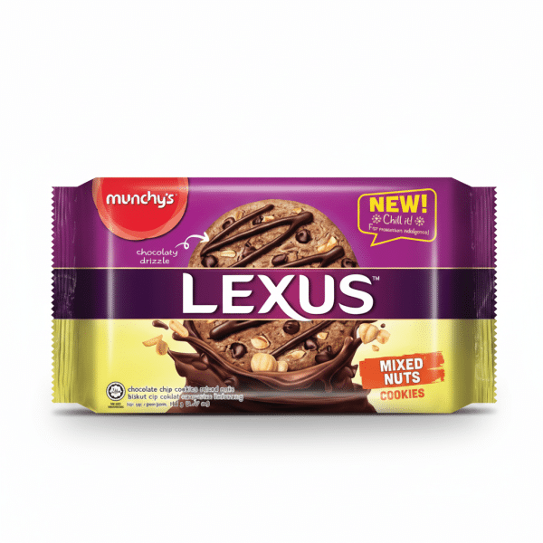 Munchy's Lexus Chocolate Chip Cookies Mixed Nuts 189gm Chocolaty Drizzle