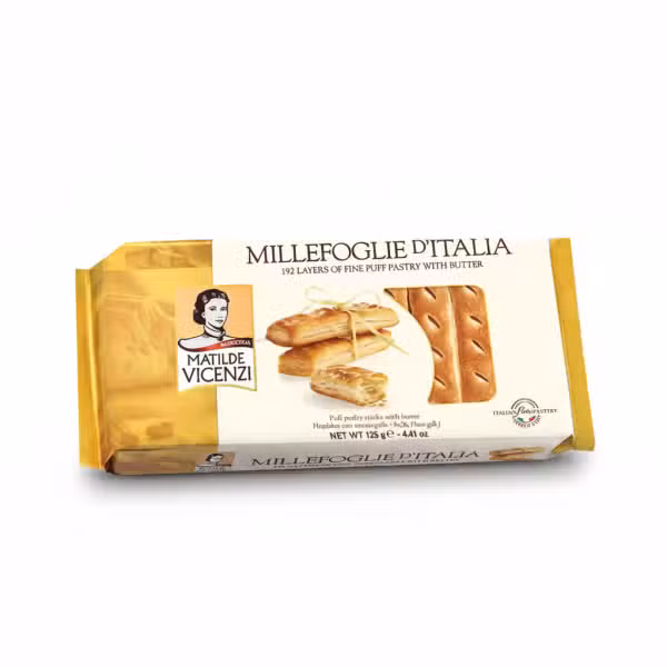 Matilde Vicenzi Millefoglie D'Italia Puff Pastry Sticks with Butter 125g