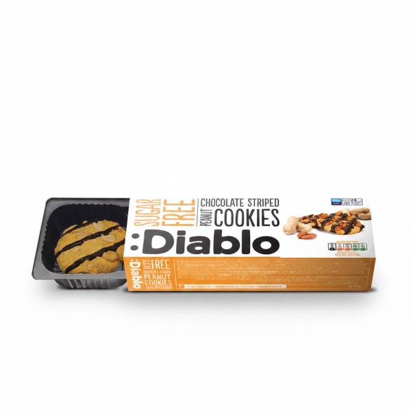Diablo Sugar Free Chocolate Striped Peanut Cookies 150gm
